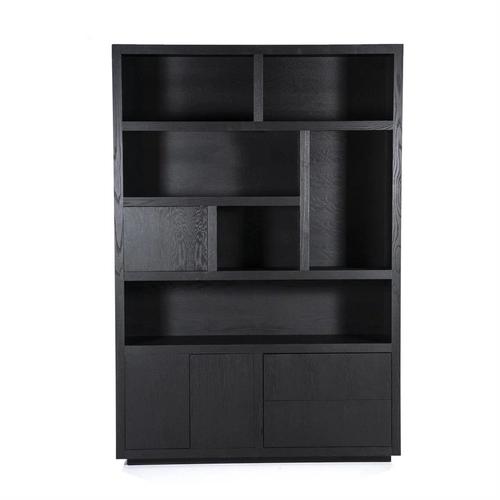 Cabinet Helsinki 150x220cm 2 pieces 3drs 2 drawers - black