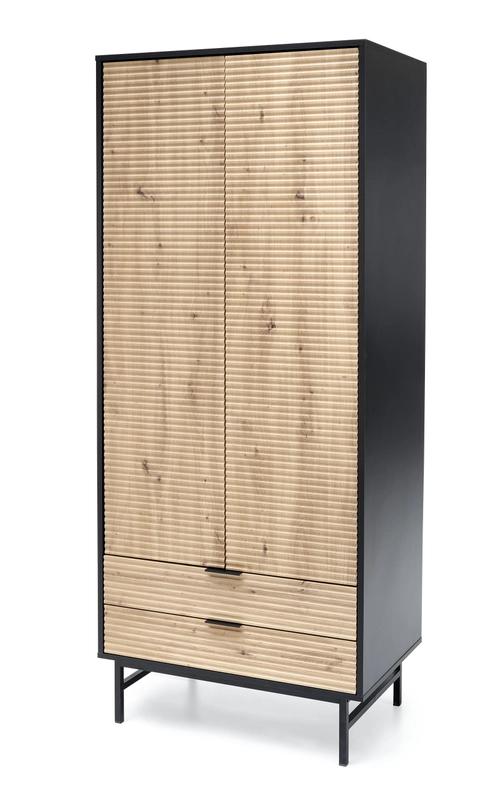 MURANO S-1 wardrobe oak artisan/black (2pcs=1pc)