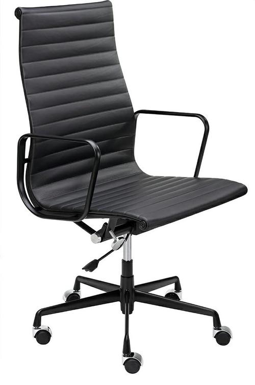 AERON PRESTIGE PLUS black office chair - natural leather, aluminum